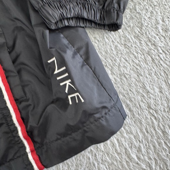 Vtg Nike Jacket Mens Xxl Black  Full Zip‎ Track Windbreaker Red Swoosh 90s Y2K - Picture 2 of 10